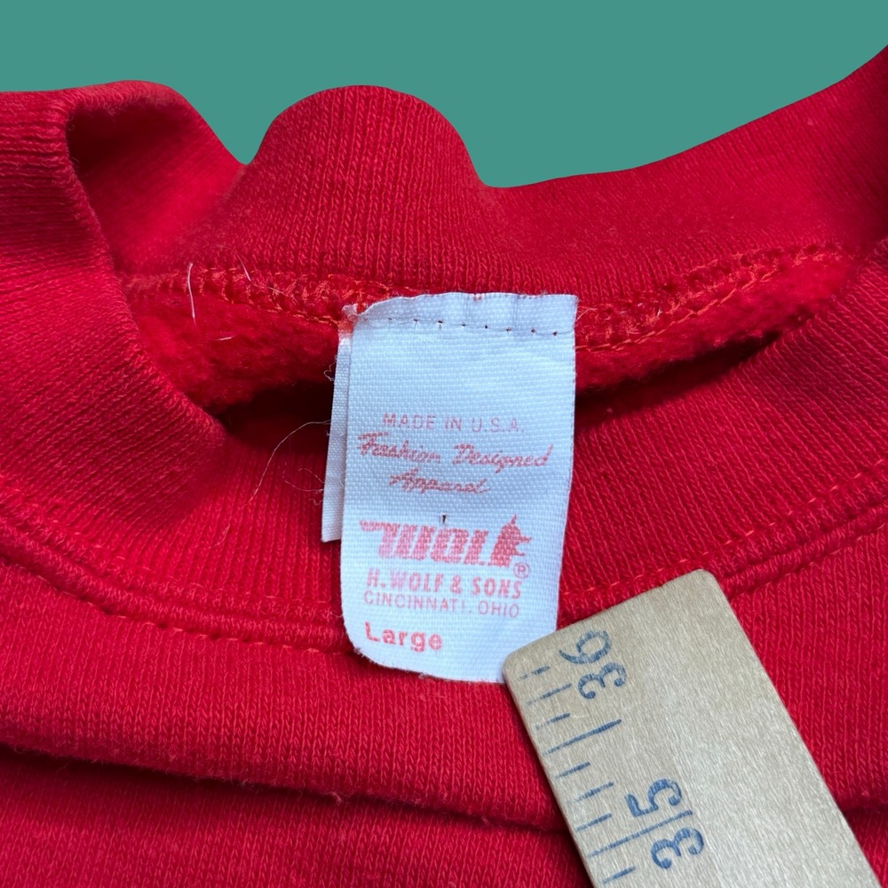 Vintage Nebraska Sweatshirt Mens Large Red White Raglan College USA Crafted - Picture 3 of 10